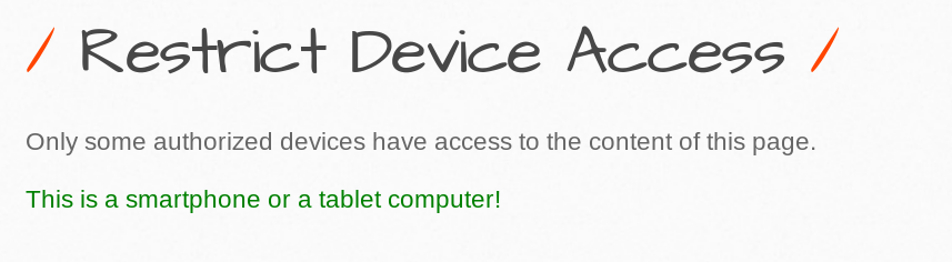 Restrict Device Acces